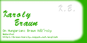 karoly braun business card